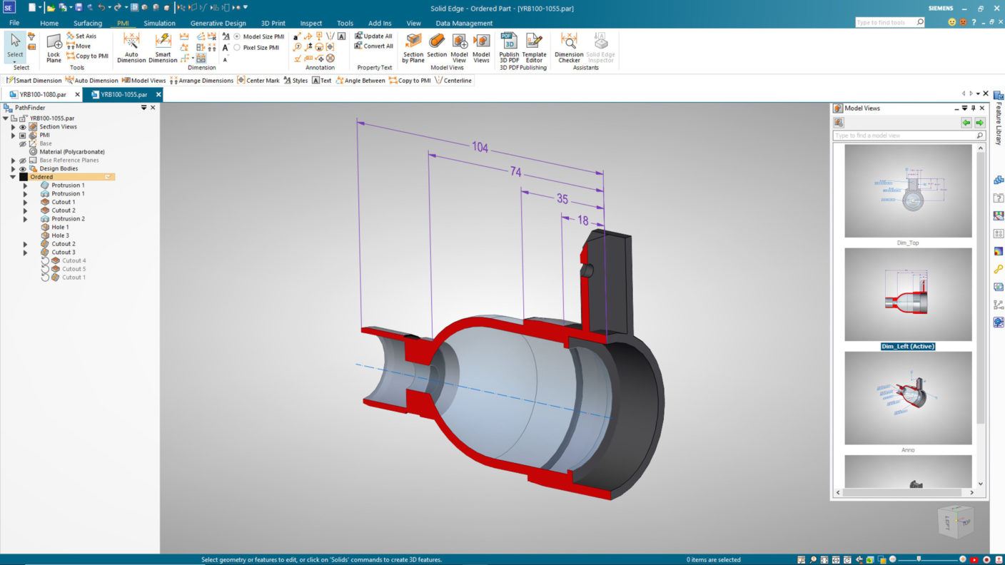 Solid Edge Advanced PMI and Model Based Definition capabilities provide new streamlined tools to detail 3D models faster and easier than ever before.